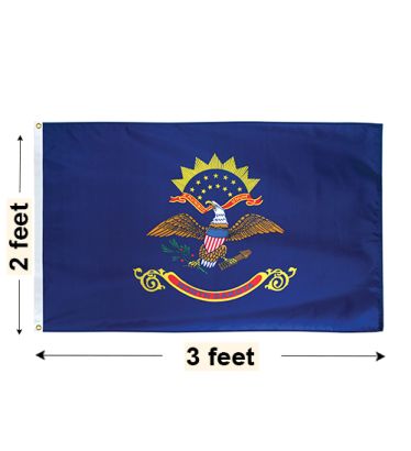 2'x3' North Dakota Nylon Outdoor Flag